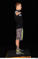  Max Dior black t shirt boxing shoes dressed grey shorts standing t poses whole body 0007.jpg